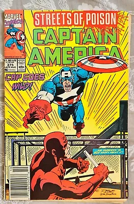 Buy Captain America #375 Marvel Comics 1990 Street Of Poison, Daredevil App. • 4.02£