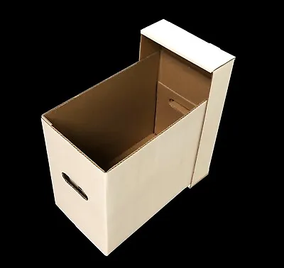Buy (12) CSP Short Comic Cardboard Double Wall Storage Boxes With Lids-NEW! • 32.93£