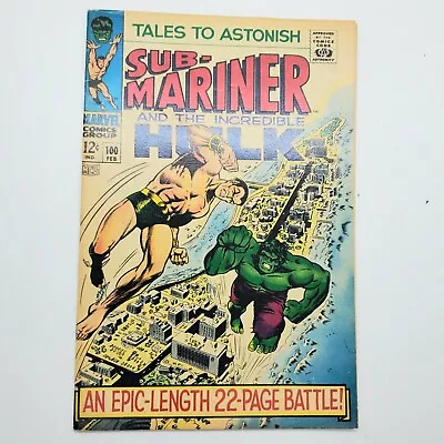 Buy Marvel Comics Tales To Astonish #100 / Sub-Mariner Hulk 1967 • 287.83£