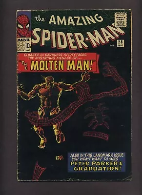 Buy Amazing Spider-Man 28 VG- 10d British Variant 1st App MOLTEN MAN '65 Marvel Q697 • 198.61£