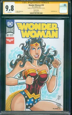 Buy Wonder Woman 58 CGC SS 9.8 Slayton Original Art Sketch 1/19 • 135.03£