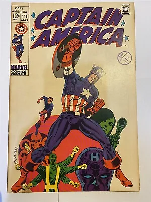 Buy CAPTAIN AMERICA #111 Steranko Silver Age Marvel Comcs 1969 FN • 49.95£
