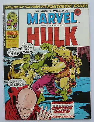 Buy Mighty World Of Marvel #165 - Hulk - Marvel UK Comic - 29 November 1975 VF- 7.5 • 5.99£