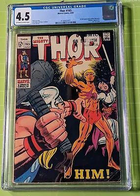 Buy Thor #165 CGC 4.5/VG+ OW-Wh Pgs 1st Full App. Of HIM, Becomes Adam Warlock/OBO! • 137.57£