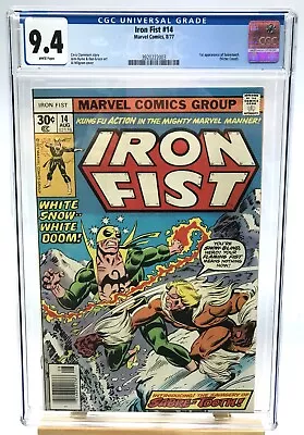 Buy Iron Fist (vol.1) #14 CGC 9.4 WP Bronze Age 1977! 1st App. Sabretooth MCU🔑 • 869.66£