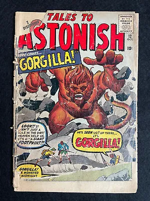 Buy Tales To Astonish #12 (Marvel 1960) Gorgilla! Steve Ditko + Jack Kirby! See Pics • 28.34£