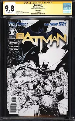 Buy Batman #1 V2 CGC 9.8 NM/MT Signed Capullo 1:200 RARE Sketch Variant New 52 2011 • 718.77£