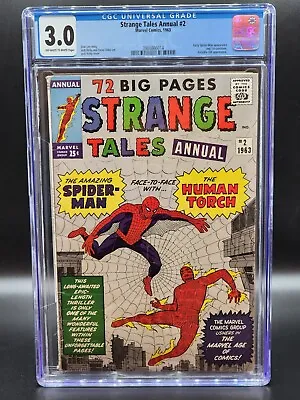 Buy STRANGE TALES ANNUAL #2 CGC 3.0 1st Spider-Man Crossover! • 295.68£