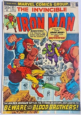 Buy IRONMAN 55 MARVEL 1973 1st App Of Thanos 1st App Of Drax The Destroyer • 484.99£