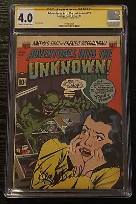 Buy Adventures Into The Unknown #39 SS CGC 4.0 SIGNED Ken Bald American Comics 1951 • 315.35£