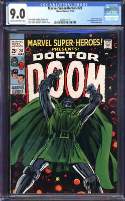 Buy Marvel Super-heroes #20 Cgc 9.0 Cr/ow Pages // Doctor Doom Cover 1969 • 879.12£