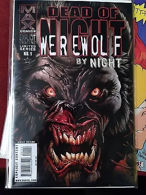 Buy Max Comics Dead Of Night Werewolf By Night #1 Explicit Content Lovely Condition • 15£