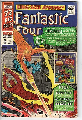 Buy Fantastic Four Annual #4 (1966) - Grade 4.5 - Human Torch Versus Johnny Storm! • 32.02£