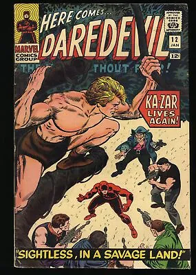 Buy Daredevil #12 FN+ 6.5 1st Appearance Plunderer! Ka-zar! Marvel 1966 • 58.37£