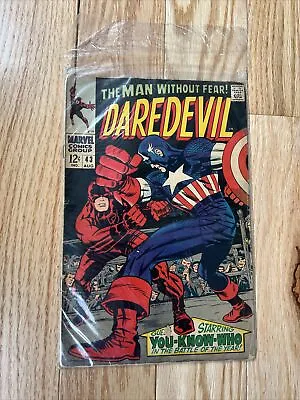 Buy Daredevil Comic Book 43 August 1968 In Combat With Captain America • 47.50£