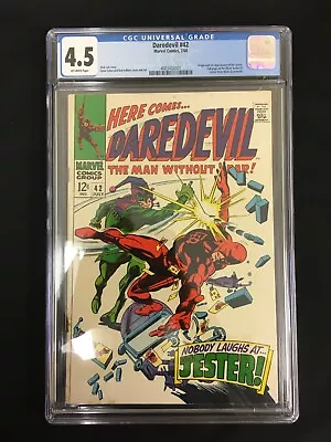 Buy Daredevil #42 CGC 4.5 OW (Marvel 1968) 1st Jester! Silver Surfer #1 Ad Stan Lee • 59.96£