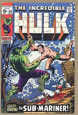 Buy Incredible Hulk 118 VF- Sub-Mariner! Intro/death FARA! 1969 Marvel Comics V340 • 63.22£