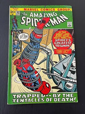 Buy Amazing Spider-Man #107 - Spidey Smashes Through! (Marvel, 1972) F/VF • 24.36£