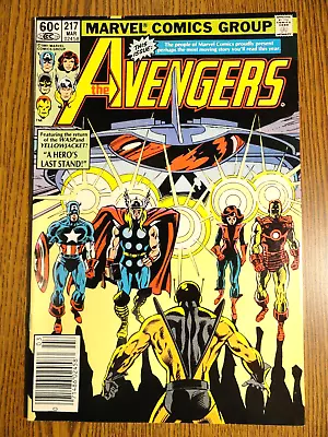 Buy Avengers #217 Newsstand VF- Wasp Yellowjacket Iron Man Thor Cap 1st Print Marvel • 8.22£