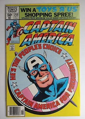 Buy Marvel Comics Captain America #250 Iconic John Byrne Cover Jim Shooter Story VF+ • 11.39£