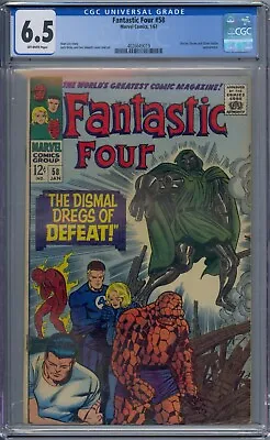 Buy Fantastic Four #58 Cgc 6.5 Doctor Doom Silver Surfer Jack Kirby • 130.64£
