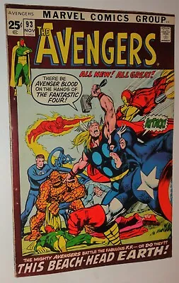 Buy Avengers #93 Classic Neal Adams Art 52 Page Giant Kree War Vf/vf- 1971 • 91.43£