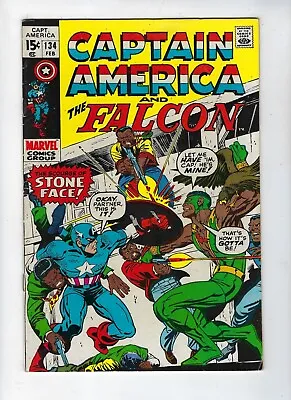 Buy CAPTAIN AMERICA # 134 (and The FALCON, 1st STONE FACE, Feb 1971) FN • 14.95£