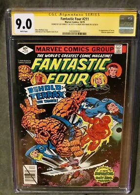 Buy Fantastic Four 211 CGC 9.0 Signed Wolfman & Sinnott. 1st App. Terrax The Tamer • 424.31£