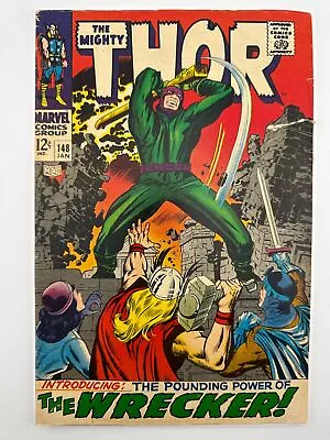 Buy Thor #148 1st Wrecker - Very Good/Fine 5.0 1 Inch Tear Right Edge Front Cover • 20.02£