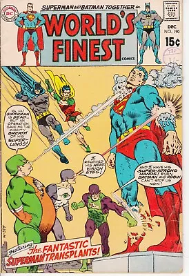 Buy DC World's Finest Comics, #190, 1970, Superman, Batman, Robin • 3.99£
