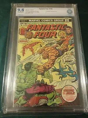 Buy Fantastic Four 166 Cbcs 9.8 White Pages Incredible Hulk Marvel Comics 1976 • 639.58£