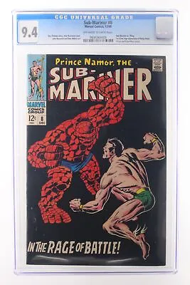 Buy Sub-Mariner #8 - Marvel Comics 1968 CGC 9.4 Sub-Mariner Vs. Thing. 1st Silver Ag • 1,106.06£
