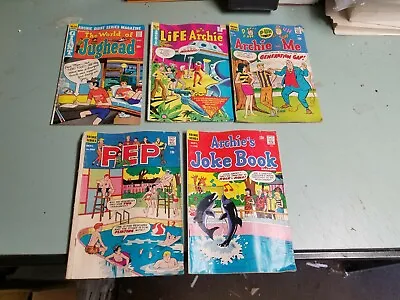 Buy 5 Bronze Silver Age ARCHIE Comic Books Pep 209 Archie And Me 24 Joke Book 116 • 11.98£