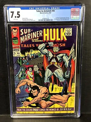 Buy Tales To Astonish #90 Cgc 7.5 1st Appearance Of Abomination!**white Pages** • 223.86£