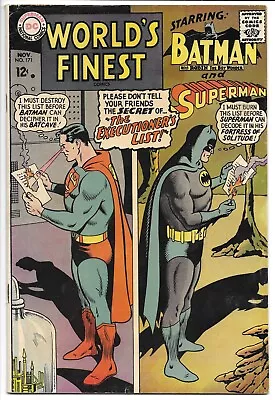 Buy World's Finest #171 Vg/fn 5.0 Superman! Batman! Executioner's List! Silver Dc! • 15.80£