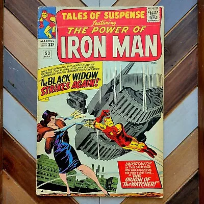 Buy TALES Of SUSPENSE #53 VG- Marvel 1964, 2nd BLACK WIDOW, Origin WATCHER, IRON MAN • 129.75£