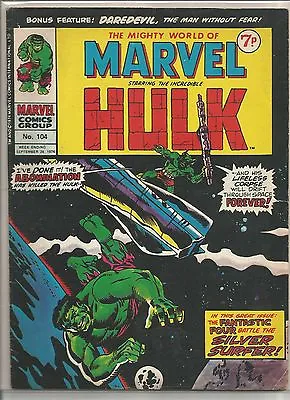 Buy Vintage Marvel World / Incredible Hulk Comic Book #104 From September 1974 • 6.99£