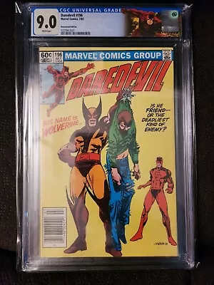 Buy Daredevil #196 CGC 9 White Pages Marvel 1983 Newstand Custom Wolverine • 94.20£