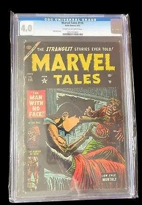 Buy Marvel Tales #115 CGC 4.0 Man With No Face Atlas Comics 1953 Cream/Off-White • 238.99£