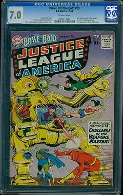 Buy Brave And The Bold 29 CGC 7.0 OW Silver Key DC 2nd App Justice League L@@K • 1,853.97£
