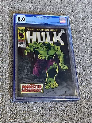 Buy Incredible Hulk 105 CGC 8.0 (Iconic Hulk Cover- 1968!!) + Magnet • 238.01£