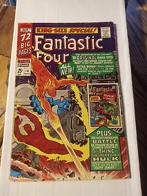 Buy Fantastic Four Annual No.4 (1966) Origin Torch Retold ~1st App Quasimodo-nice • 35.48£