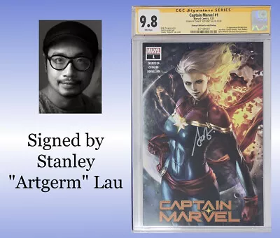 Buy Signed By Stanley  Artgerm  Lau CGC 9.8 NM/M Captain Marvel #1 Walmart 2nd Print • 128.50£