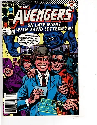 Buy The Avengers #239 Comic 1984 KEY David Letterman, Paul Shaffer Appearances VF/NM • 11.85£