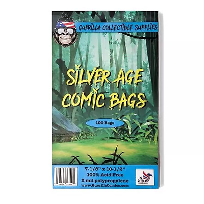 Buy 100 Pack Silver Age Comic Book Acid Free Clear Bags, VETERAN-OWNED BUSINESS • 4.77£