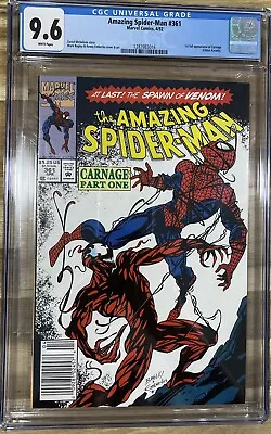 Buy The Amazing Spider-Man #361 NEWSSTAND CGC 9.6 • 139.92£