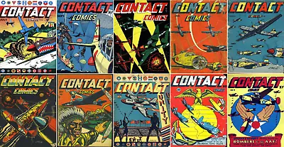 Buy 1944 - 1946 Contact Comic Book Package - 11 EBooks On CD • 13.14£