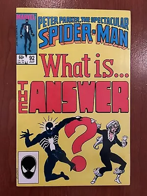 Buy Peter Parker The Spectacular Spider-Man #92 Symbiote Suit Black Cat Marvel Comic • 8£