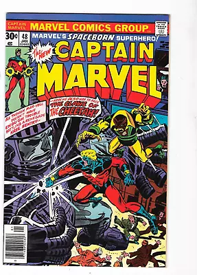 Buy Marvel Comics Captain Marvel 48 First Appearance Of Cheetah Newsstand • 16.85£