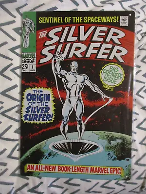Buy Silver Surfer #1 Origin METAL SIGN Marvel Comic Book Cover RARE Vintage 1968 25c • 9.99£